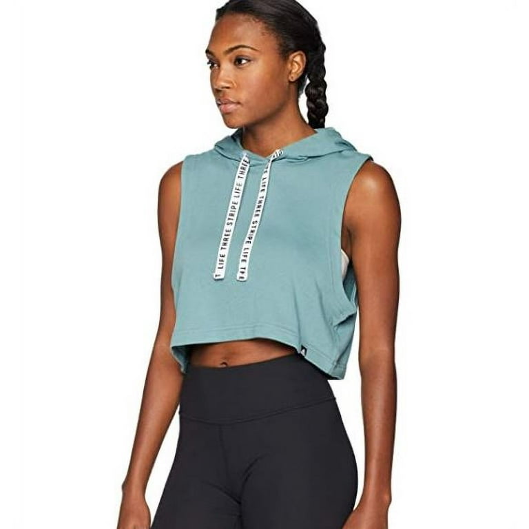 adidas Women s Athletics 3 Stripe Life Fighter Hoodie Raw Green