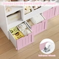 thumbnail image 3 of Hiphuta 3-tier 55"in Large Kids Bookcase with Toy Storage Organizer, Wood Toy Organizer of 6 Boxes & 4 Removable Drawers, Pink, 3 of 8