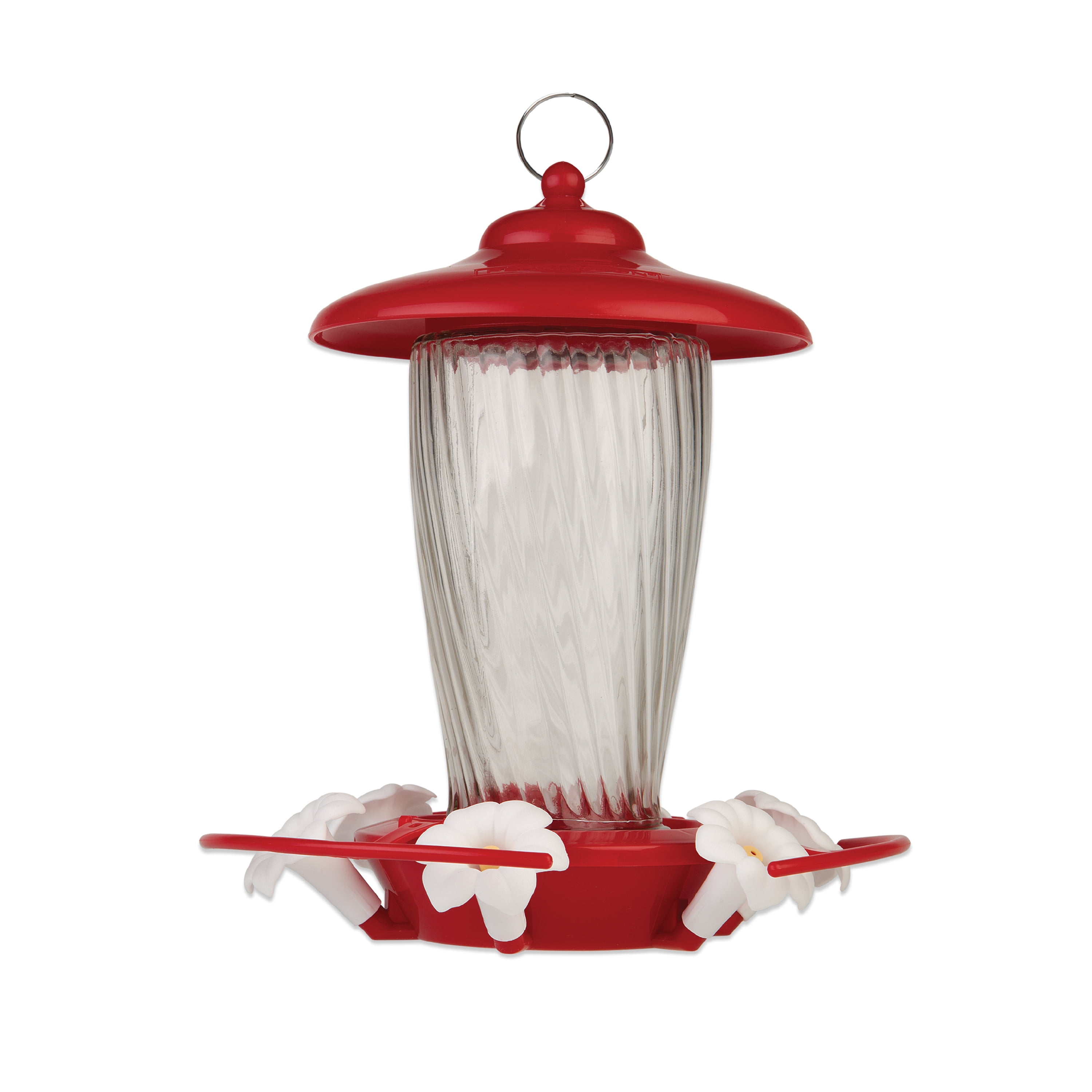 Pennington 32 oz Capacity Red Decorative Glass Hummingbird Feeder