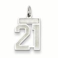 thumbnail image 1 of 925 Sterling Silver Number 21 Necklace Pendant Charm Charms, 1 of 6