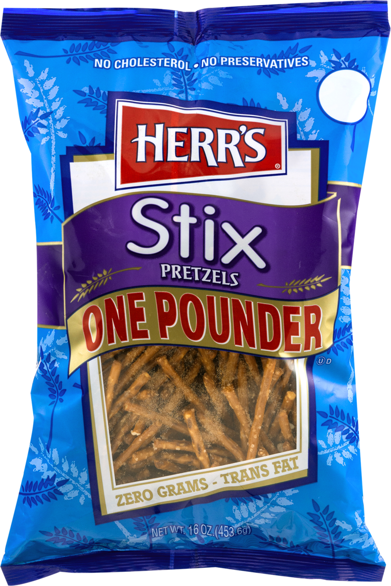 Herr's Stix One Pounder Pretzels No Cholesterol, No Preservatives 4
