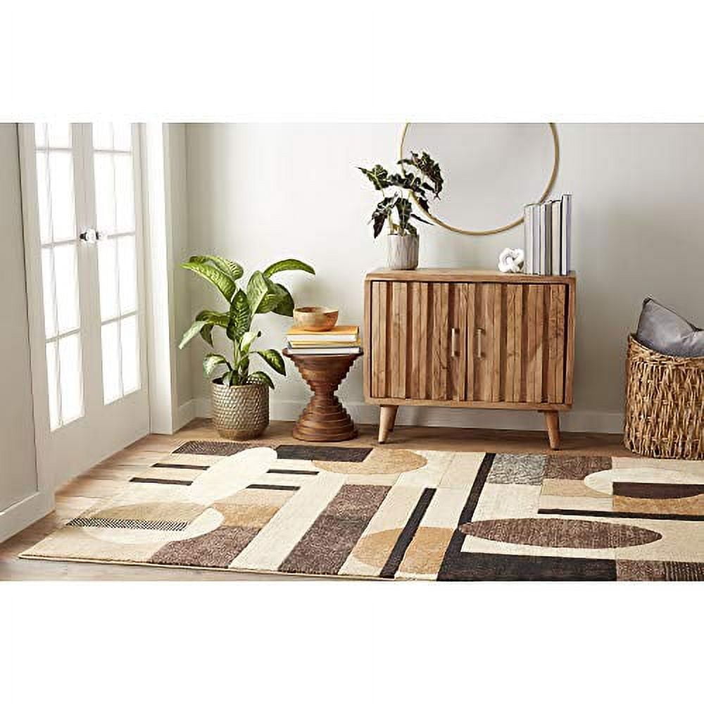 Home Dynamix Tribeca Jasmine Geometric Area Rug, Brown, 1'9"x7'2"
