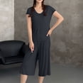 thumbnail image 2 of Modal Pajamas for Women Super Soft Pajama Sets Cooling Short Sleeve Top Capri Pants Pjs Breathable, Moisture-Wicking Sleepwear Summer Pjs Comfy Lounge Set Summer Fall Outfit, 2 of 7