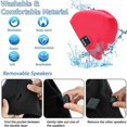 thumbnail image 4 of ZOELNIC Bluetooth 5.0 Beanie Wireless Music Listening Handsfree Headphone Hat Winter Warm Knitted Cap, Rose Red, 4 of 11