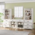 thumbnail image 4 of RichYa Kitchen Pantry Cabinet Set of 4,94" W Buffet Sideboard Coffee Bar with Glass Door Hutch,Modular Storage Cabinets with Shelves & Drawers for Dining Room,White(DEED), 4 of 10