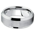thumbnail image 2 of Tungsten Wedding Band Silver Tungsten Ring Tungsten Carbide Ring 8mm Beveled Edges, 2 of 3