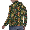 thumbnail image 3 of KLL Mask Tropical Flower Print Mens Hoodie Long Sleeve Casual Pullover Hooded Sweatshirt Fashion Drawstring Hoodies with Pocket-Small, 3 of 6
