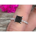 thumbnail image 2 of 1.75 carat Classic Princess Cut Black Diamond Moissanite Engagement Ring on 10k White Gold, 2 of 5
