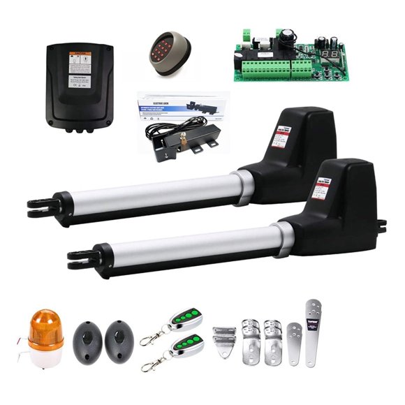 Heavy Duty Dual Wing Electric Swing Gate Opener Kit Auto Dual Gate Motor Complete Hardware Kit For Swing, Driveway, Fence ,Free Your Hands