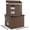 (Leather) Dark Brown, variant on File Organizer Box with Lid, Collapsible File Folder Organizer for Office Document Storage, Filing Box with Plastic Slide for Letter Size Hanging File Folders(1 Pack, Black)