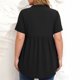 thumbnail image 4 of Plus Tops para Mujeres Tamaño Plus Moda Color Sólido Casual Botón-Up Top con Cuello en V Y Manga 3/4 Mujeres Tamaño Plus Tops de Verano, 4 of 8