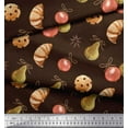 thumbnail image 3 of Soimoi Brown Moss Georgette Fabric Cookies & Oranament Christmas Printed Fabric 1 Yard 42 Inch Wide, 3 of 3