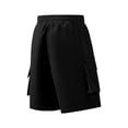 thumbnail image 5 of Men's Hiking Cargo Shorts Quick Dry Lightweight Elastic Waist Drawstring Travel Shorts with Multi Large Pockets for Fishing Camping Golf Black S, 5 of 9