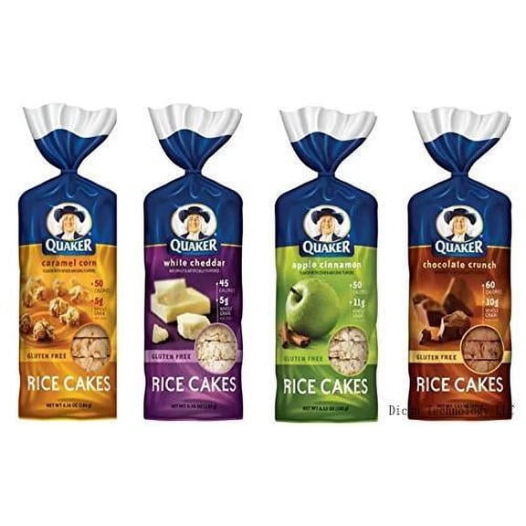 Rice Cakes Variety Bundle - Pack Of 4 Flavors, Chocolate Crunch, Apple Cinnamon, Caramel Corn, White Cheddar