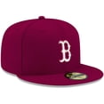 thumbnail image 3 of Men's New Era Cardinal Boston Red Sox White Logo 59FIFTY Fitted Hat, 3 of 6
