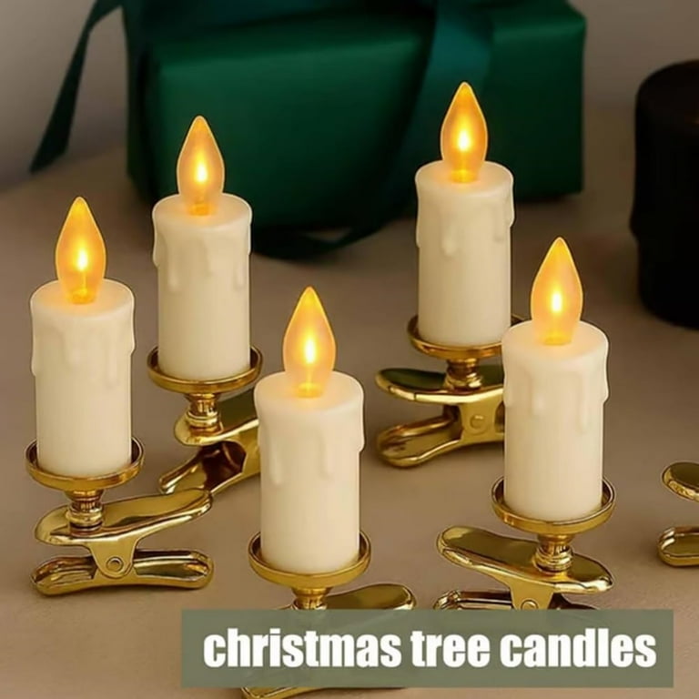 6 Pack Christmas Tree Candles With Remote Timer, LED Taper Candles