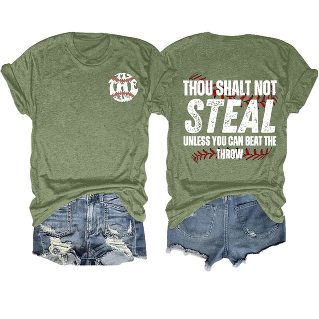 WZXFASHION T-shirt de Baseball pour Femmes T-shirt Cœur de Baseball Maman de Baseball T-shirt Décontracté Col Rond Manches Courtes Tops 50 % de Réduction Liquidation T-shirt Manches Courtes pour Femmes
