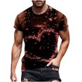 thumbnail image 2 of EQWLJWE Fashion Mens T Shirt Men Casual Round Neck Valentine's Day 3D Digital Printing Pullover Fitness Sports Shorts Sleeves T Shirt Blouse, 2 of 5