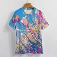 thumbnail image 3 of Vibe Blooming Tulips Women's Short Sleeve Tops Casual Blouses T Shirt, 3 of 6