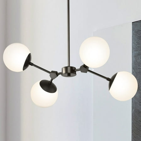 Luxury Minimalist Chandelier, Matte Black, UHP4622