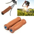 thumbnail image 3 of Yosoo 1 Pair Three Colors Retro Artificial Leather Bicycle Handlebar Grips Bike Handle Cover Grips, Leather Handle Bar, Handlebar Grip, 3 of 7