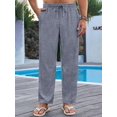 thumbnail image 2 of Pantalones Runcati para hombre, cintura elástica, cintura elástica, color azul marino, 2 of 6