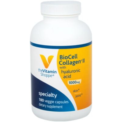 the Vitamin Shoppe Biocell Collagen II With Hyaluronic Acid 180 Veggie