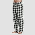 thumbnail image 6 of NIEWTR Men's 100% Cotton Super Soft Flannel Plaid Pajama Pants with Drawstring Pockets Lounge Pants Fall Wintet Pajamas Pants(Z05-Black,XXL), 6 of 9