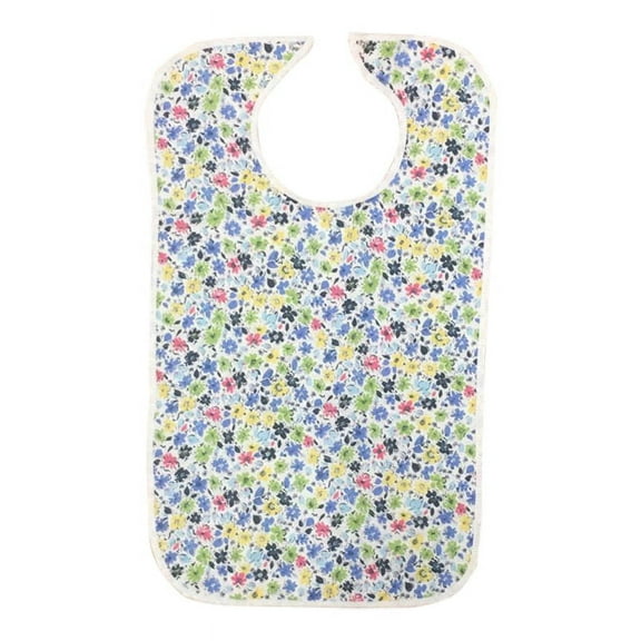 Personal Touch Health Care Apparel Washable Adult Bib with Snap Closure, Floral, 2 Count
