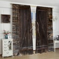 thumbnail image 4 of Rustic Wood Curtains Vintage Barn Door Farmhouse Cottage Barn Door Pattern Blackout Curtains Country Living Room Style Printed Curtains 42x63 Inches, 4 of 6