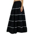 thumbnail image 1 of Bimba Jupe Longue Évasée en Coton pour Femmes Boho Maxi Bas Taille Élastique Vêtements, 1 of 12