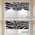 thumbnail image 5 of Tie Up Valance Curtain for Kitchen, Abstract Black White Zebra Stripe Rod Pocket Short Curtains Adjustable Tie-Up Shade Valances, Animal Texture Window Treatment for Bathroom Living Room Bedroom, 5 of 9