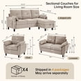 thumbnail image 7 of Jarenie Beige L-Shaped Sleeper Sofa with Reversible Chaise & Storage Pockets – Perfect for Small Spaces, 7 of 7
