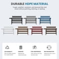 thumbnail image 3 of SERWALL Outdoor Bench for 2-Person, Weather-Resistant HDPE with Aluminum Reinforcement, Supports 660 lbs, Comfortable Seating for Patio, Garden, and Porch, Navy, 3 of 12