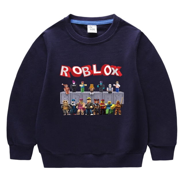 Roblox-Jersey de algodón de manga larga para niños y niñas, camisa de fondo de mundo Virtual, periférico, juego bidimensional, el mejor regalo