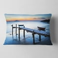 thumbnail image 2 of Designart Old Wooden Pier in Bright Sea - Seascape Throw Pillow - 12x20, 2 of 5