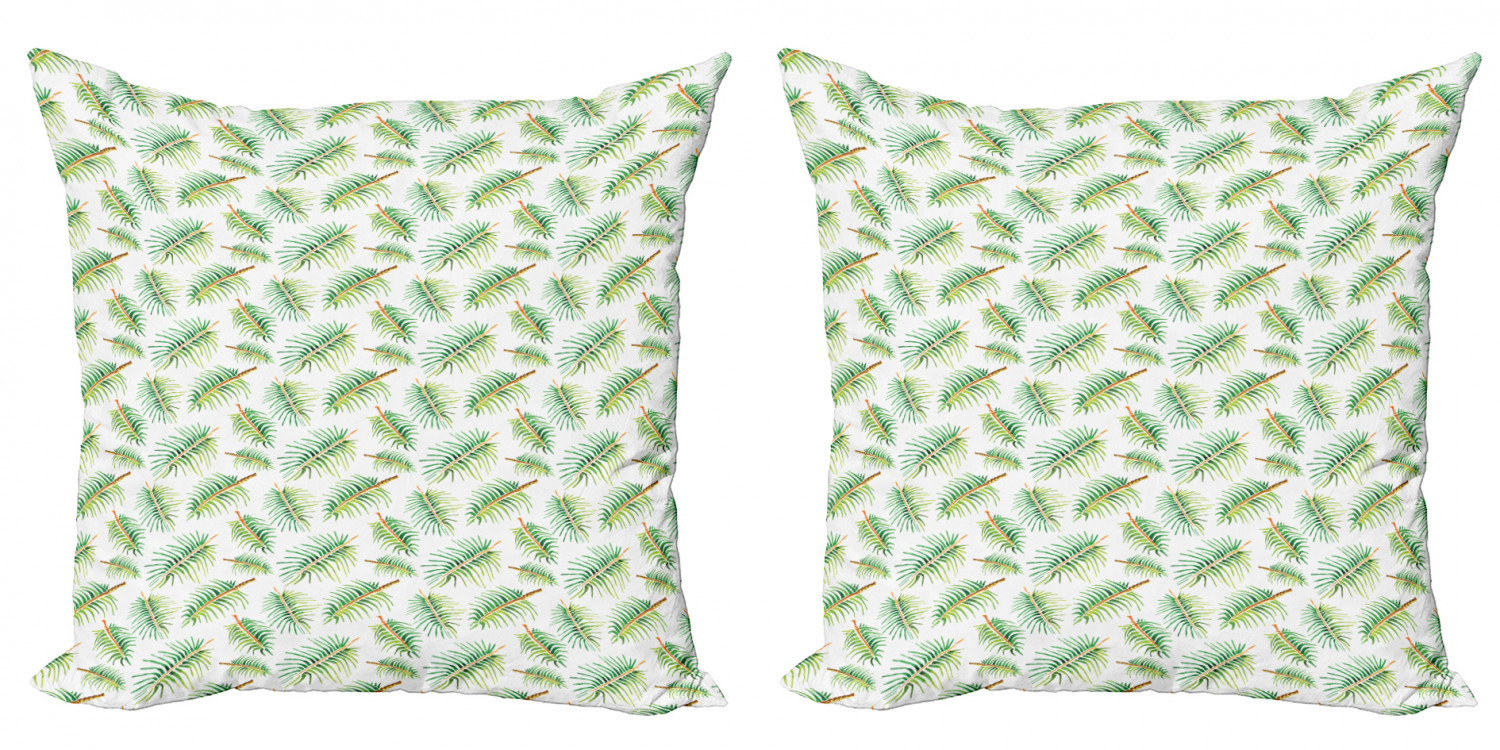 Botanical Throw Pillow Cushion Cover Pack of 2, Watercolor Style Palms