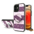 thumbnail image 3 of For Samsung Galaxy S22 Plus Elegant Pattern Design Bling Glitter Hybrid Cases with Ring Stand Pop Up Finger Holder Phone Case Cover by Xpression [Purple White], 3 of 9