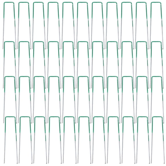OUNONA 50 Pcs Garden Stakes Tall Plant Stakes Lawn Fixing Size 1 Green