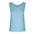 thumbnail image 5 of Scyoekwg Summer Sleeveless Trendy Top for Women Tank Tops Solid Color Tees Shirt Round Neck Loose Fit Shirts Casual Tank Top Sky Blue XXXL(14), 5 of 8