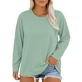 thumbnail image 3 of Comfort Fit Long Sleeve Tee for Women Summer Casual Loose Fit Top Everyday Shirt, 3 of 7