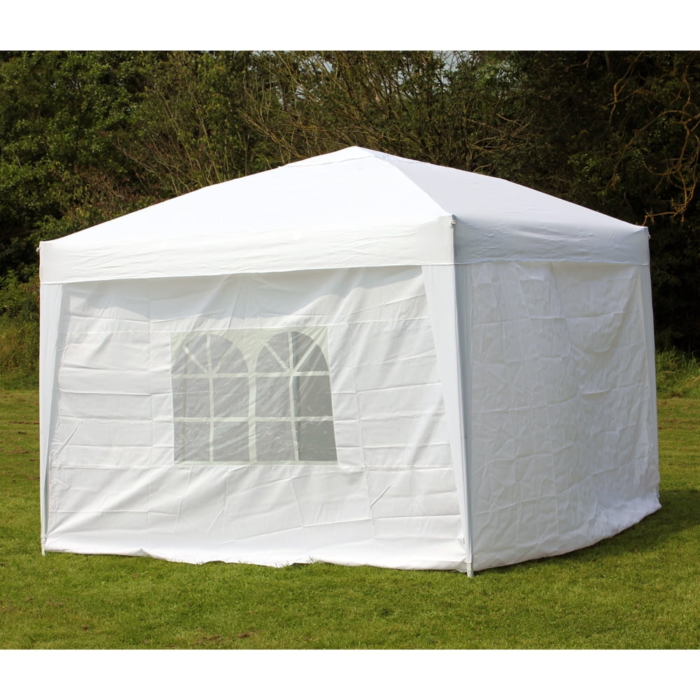 Palm Springs 10 x 30 Foot White Party Tent Gazebo Canopy with Sidewalls Renewed 