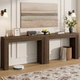 thumbnail image 3 of Laintene 43" Entryway Table, Modern Layered Console Table with Storage, Narrow Sofa Table Behind the Couch, Accent for Living Room, Hallway Foyer, Entrance, Walnut, 3 of 10