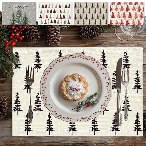 Nkmbld Place Mats for Dining Tables, Christmas Placemats Restaurant Decoration Table Mats Heat Resistant Non-Slip Place Mats for Kitchen Dining Decoration