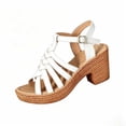 thumbnail image 2 of Bkhluea Women Strappy Caged Block Heel Espadrille Sandals Adjustable Comfortable Footwear For Party Casual Outdoor Daily Activities, 2 of 7