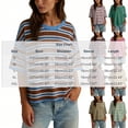thumbnail image 4 of Byworldtasic Oversized Striped T-Shirts for Women Summer Color Block Short Sleeve Tops Drop Shoulder Boxy Tees, 4 of 8