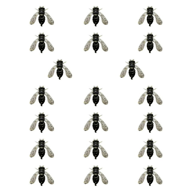 S SERENABLE 20 Pcs Mouches de Pêche à la Mouche Haute Simulation avec Hameçon pour Saumon Snapper Sunfish Grand
