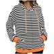 thumbnail image 1 of Chaquetas y abrigos casuales con capucha y manga larga para mujer Chaqueta casual con capucha y cremallera de manga larga con estampado a rayas para mujer Top de poliéster para mujer, 1 of 4