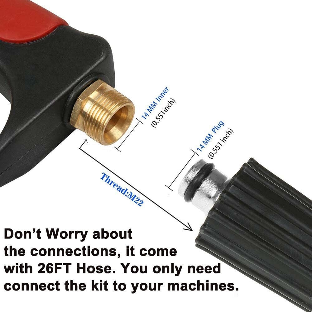 iMeshbean High Pressure Washer 4000PSI Car Washer High Pressure Power Washer Spray Gun Stick and 5800PSI Hose, Tips Kit