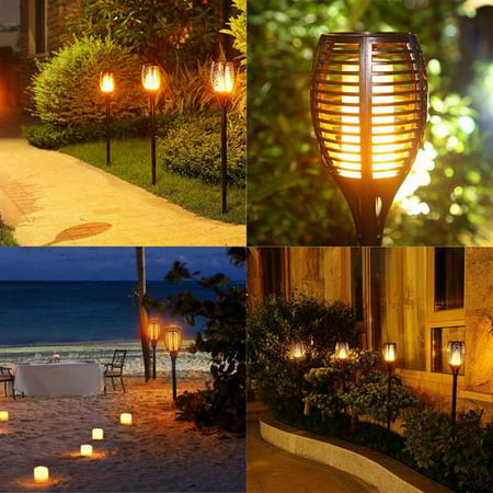 2 Pack Solar Lights Outdoor Waterproof Dancing Flickering Flames Torches Lights 96 LED Landscape Decoration Lighting Dusk to Dawn Auto On/Off Solar Security Spotlight for Garden, Patio, (Best Solar Spotlights For Yard)